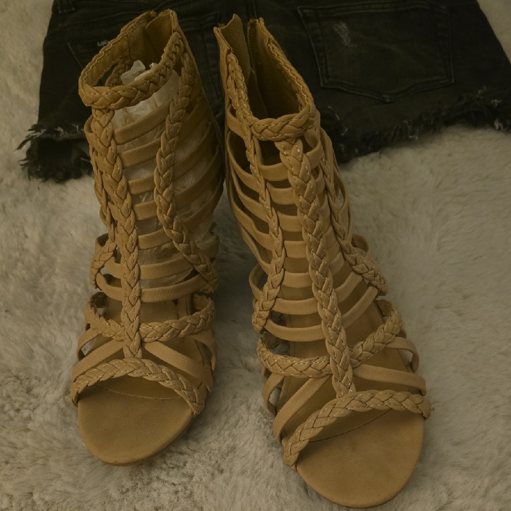 Charlotte Russe Braided Tan Sandals
